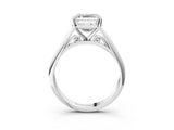 White gold Asscher Cut Diamond Solitaire Engagement Ring with Cathedral Setting and Four-Prong Mount_30