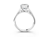 White gold Asscher Cut Diamond Solitaire Engagement Ring with Cathedral Setting and Four-Prong Mount_36