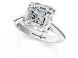 White gold Asscher Cut Diamond Solitaire Engagement Ring with Cathedral Setting and Four-Prong Mount_82