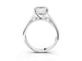 White gold Asscher Cut Diamond Solitaire Engagement Ring with Cathedral Setting and Four-Prong Mount_84