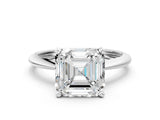 White gold Asscher Cut Diamond Solitaire Engagement Ring with Classic Band and Four-Prong Setting_20