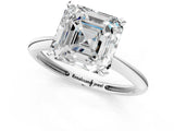 White gold Asscher Cut Diamond Solitaire Engagement Ring with Classic Band and Four-Prong Setting_21