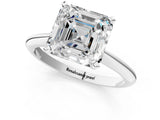 White gold Asscher Cut Diamond Solitaire Engagement Ring with Classic Band and Four-Prong Setting_98
