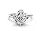 White gold Asscher Cut Diamond Solitaire Engagement Ring with Four-Prong Setting and Classic Band_53