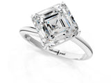 White gold Asscher Cut Diamond Solitaire Engagement Ring with Four-Prong Setting and Classic Band_54