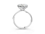 White gold Asscher Cut Diamond Solitaire Engagement Ring with Four-Prong Setting and Classic Band_56