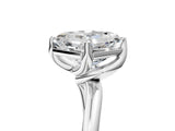 White gold Asscher Cut Diamond Solitaire Engagement Ring with Four-Prong Setting and Classic Band_58