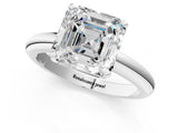 White gold Asscher Cut Diamond Solitaire Engagement Ring with Round Band and Four-Prong Setting_127