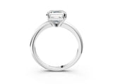White gold Asscher Cut Diamond Solitaire Engagement Ring with Round Band and Four-Prong Setting_127