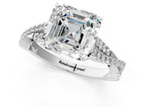 White gold Asscher Cut Diamond Solitaire Engagement Ring with Twisted Pavé Band and Four-Prong Setting_51