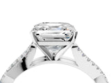 White gold Asscher Cut Diamond Solitaire Engagement Ring with Twisted Pavé Band and Four-Prong Setting_54