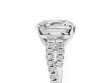 White gold Asscher Cut Diamond Solitaire Engagement Ring with Twisted Pavé Band and Four-Prong Setting_55