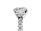 White gold Asscher Cut Diamond Solitaire Pavé Engagement Ring with Round Band and Prong Setting_67