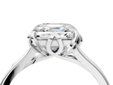 White gold Asscher Cut Diamond Solitaire Ring with Flower Prong Setting and Classic Band_104