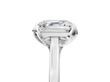 White gold Asscher Cut Diamond Solitaire Ring with Flower Prong Setting and Classic Band_30