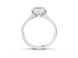 White gold Asscher Cut Diamond Solitaire Ring with Flower Prong Setting and Classic Band_64