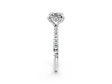 White gold Asscher Cut Diamond Solitaire Ring with Four-Prong Setting and Pavé Band_5