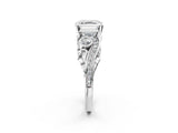 White gold Asscher Cut Diamond Solitaire Ring with Milgrain Pavé Band and Four-Prong Setting_25
