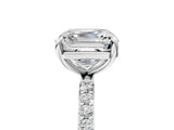 Platinum 2.51 Carat D VS1 Asscher Diamond Solitaire Ring with Pave Band and Four Prong Setting