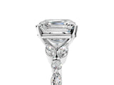 White gold Asscher Cut Diamond Solitaire Ring with Side Stones and Four-Prong Setting_50