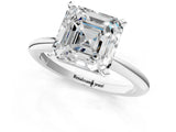 White gold Asscher Cut Diamond Solitaire Ring with Six-Prong Setting and Classic Band_15