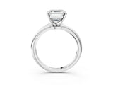 White gold Asscher Cut Diamond Solitaire Ring with Six-Prong Setting and Classic Band_17