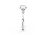 White gold Asscher Cut Diamond Solitaire Ring with Tapered Baguette Accents and Four-Prong Setting_25