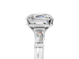 White gold Asscher Cut Diamond Solitaire Ring with Tapered Baguette Accents and Four-Prong Setting_28