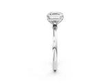White gold Asscher Cut Diamond Solitaire Ring with Thin Band and Prong Setting_14