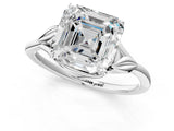 White gold Asscher Cut Diamond Solitaire Ring with Twist Band and Four-Prong Setting_73