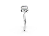White gold Asscher Cut Diamond Solitaire Ring with Twist Band and Four-Prong Setting_74