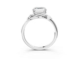 White gold Asscher Cut Diamond Solitaire Ring with Twist Band and Four-Prong Setting_75