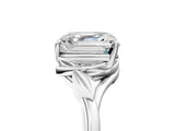 White gold Asscher Cut Diamond Solitaire Ring with Twist Band and Four-Prong Setting_77