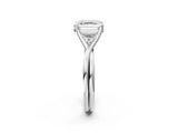 White gold Asscher Cut Diamond Solitaire Twist Band Prong Setting Ring_45
