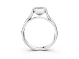 White gold Asscher Cut Diamond Solitaire Twist Band Prong Setting Ring_46