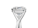 White gold Asscher Cut Diamond Solitaire Twist Band Prong Setting Ring_48