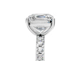 White gold Asscher Cut Diamond Solitaire with Pave Band and Four-Prong Setting_29
