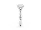 White gold Asscher Cut Diamond Solitaire with Pave Band and Four-Prong Setting_38