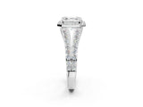 White gold Asscher Cut Diamond Split Shank Halo Ring with Four-Prong Setting_40