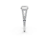 White gold Asscher Cut Diamond Split Shank Pavé Engagement Ring with Four-Prong Setting_31