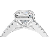 White gold Asscher Cut Diamond Split Shank Pavé Engagement Ring with Four-Prong Setting_33