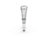 White gold Asscher Cut Diamond Split Shank Ring with Pavé Band and Four-Prong Setting_44