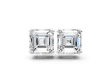 10K White Gold 1.19 Carat E-F VVS-VS Asscher Diamond Stud Earrings