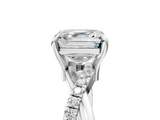 White gold Asscher Cut Diamond Twist Band Solitaire with Prong Setting_28