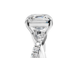 White gold Asscher Cut Diamond Twisted Band with Pavé Setting and Four-Prong Setting_28