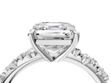 White gold Asscher Cut Diamond Vine Band with Four-Prong Setting_11
