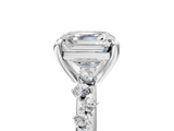 White gold Asscher Cut Diamond Vine Band with Four-Prong Setting_12