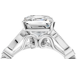 White gold Asscher Cut Diamond with Milgrain Marquise and Bezel Accents on a Solitaire Band with Prong Setting_27