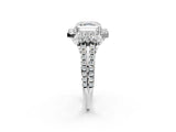 White gold Asscher Cut Double Halo Diamond Engagement Ring with Pave Band and Four-Prong Setting_27