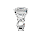 White gold Asscher Cut Five-Stone Prong Set Diamond Ring with Classic Band_40